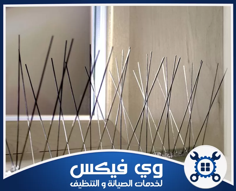 مكافحة الطيور في حفر الباطن للمنازل والمنشآت 0544909308 شركة وي فيكس أسياخ معدنية لطرد الطيور مثبتة على حافة المباني لحماية الأسطح من الوقوف والتلوث بدقة